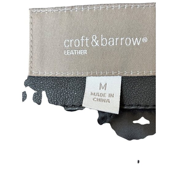 Croft & Barrow Leather Jacket Black Women Medium Zip-in Quilted Lining - Picture 8 of 11